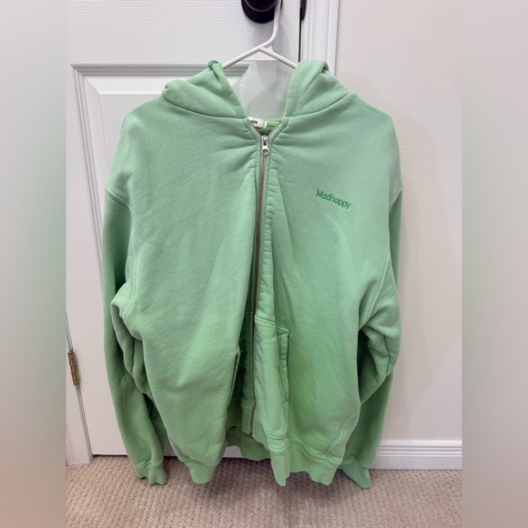 Madhappy Sweaters - Madhappy Green Zip Hoodie Large